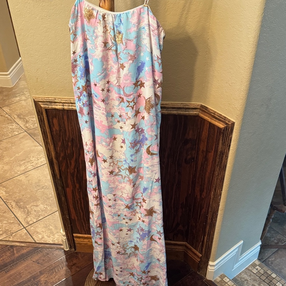 Buddy Love Starry Night Maxi Dress in Pink and Blue